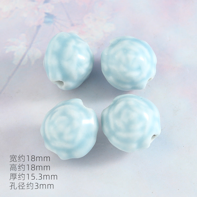Ocean Wind Ceramic Beads Rabbit Conch Cat Claws Beaded Accessories Handmade Material DIY Loose Beads Bracelet Accessories