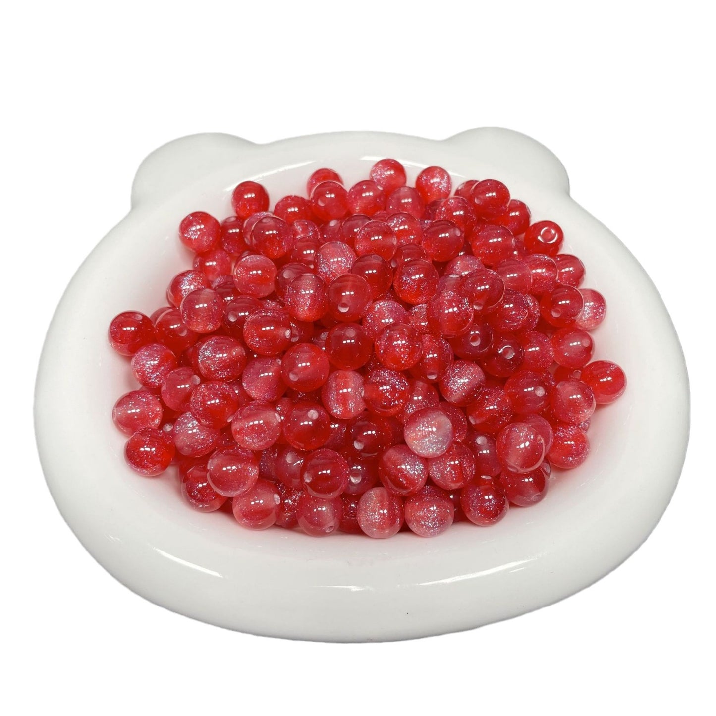 8/10/12 Mm Resin Fine Flash Starry Sky Mermaid Ji Round Beads Resin Imitation Cat Eye Beads DIY Bracelet Accessories