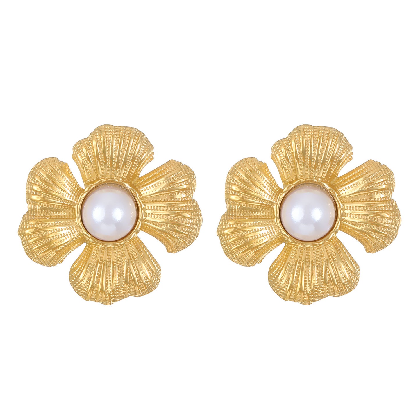 Titanium Steel Pleated Geometric Earrings Women's New Irregular Round Square Love Stud Earrings Medieval Earrings Tide