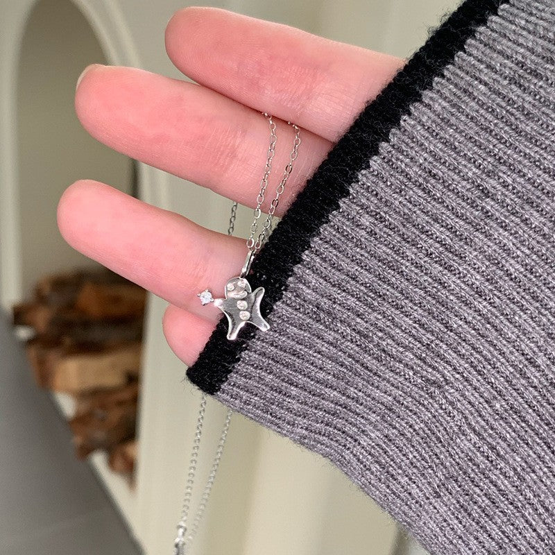 925 Silver Love Necklace Women's Summer High Sense Design Sense Niche Light Luxury Collarbone Chain Neck Chain