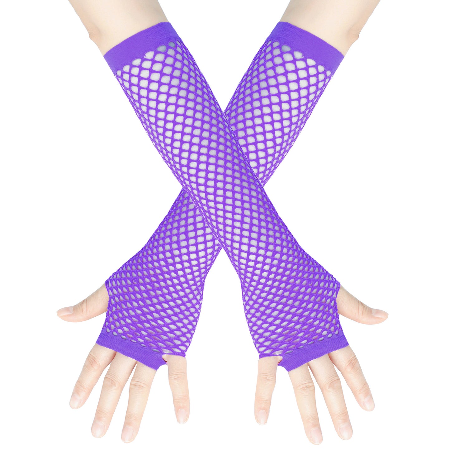 European and American Rough Net Fishing Net Elastic Gloves Sexy Long Gloves Punk Half Finger Nightclub Party Etiquette Gloves