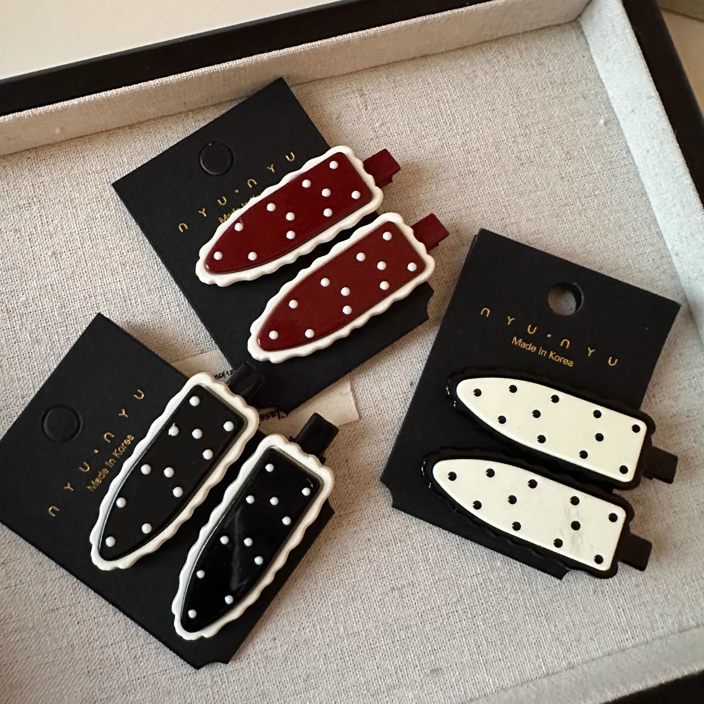 New Retro Polka Dot Double-layer Seamless Clip Bangs Clip Girl Simple Hairpin Side Versatile Temperament Hairpin Hair Accessories