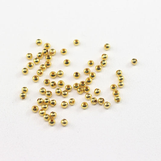 18K Imitation Gold Color-preserving 3mm Copper Skin Round Beads DIY Crystal Agate Bracelet, Bead-separated Bodhi Bracelet, Keychain Loose Beads.