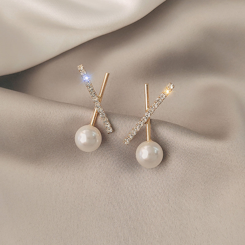 S925 Silver Needle Earrings Women's New Trendy Versatile Temperament Earrings Internet Celebrities Korean Ins Simple Personality Earrings Earrings