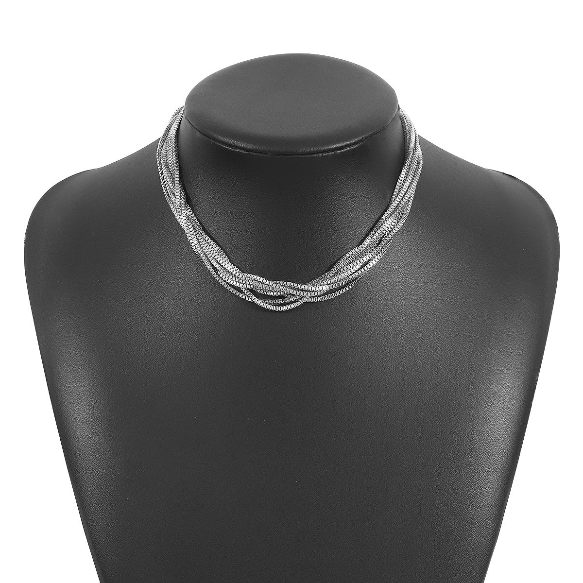 Hot-selling Twist Three-color Twist Necklace, Simple Temperament Niche Multi-layer Chain Stacked Choker