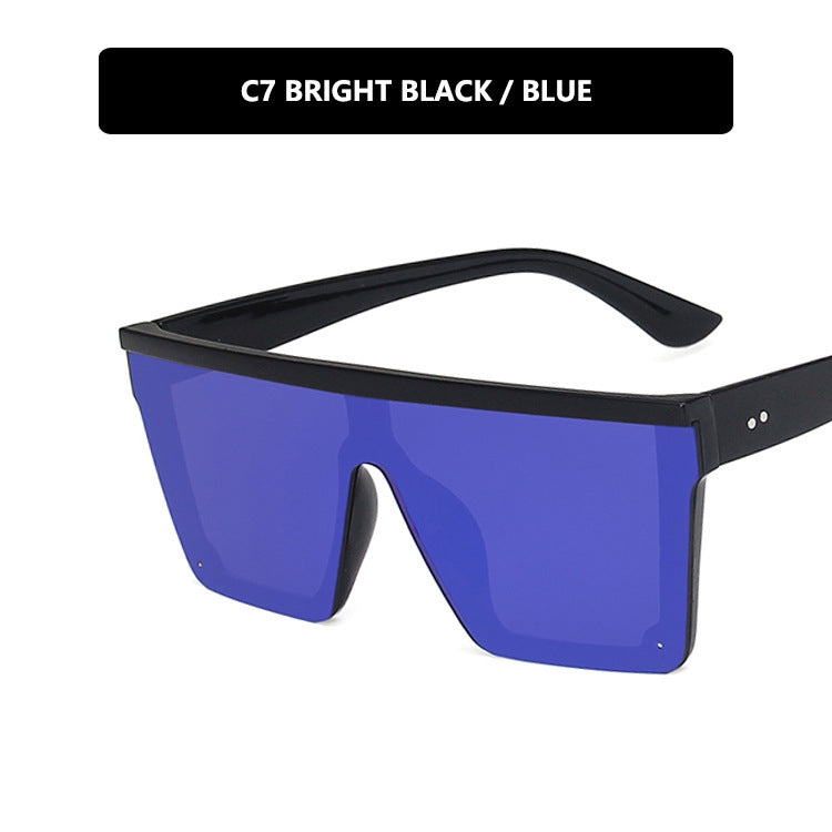 Purple Sunglasses Trendy Big Frame One-piece Sunglasses Street Shooting Driving Sunglasses Retro