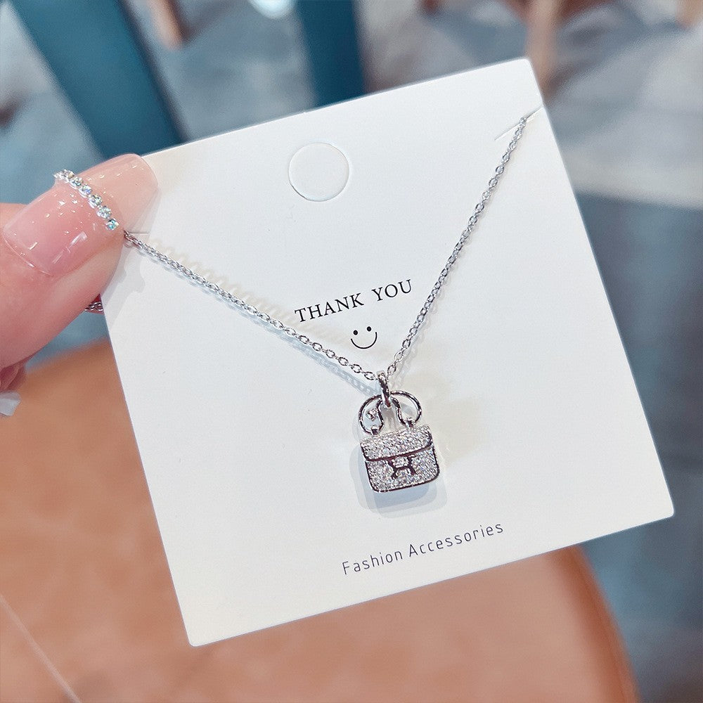 Summer Silver Titanium Steel Non-fading Necklace Women's Fashion Light Luxury Pendant Girls Necklace