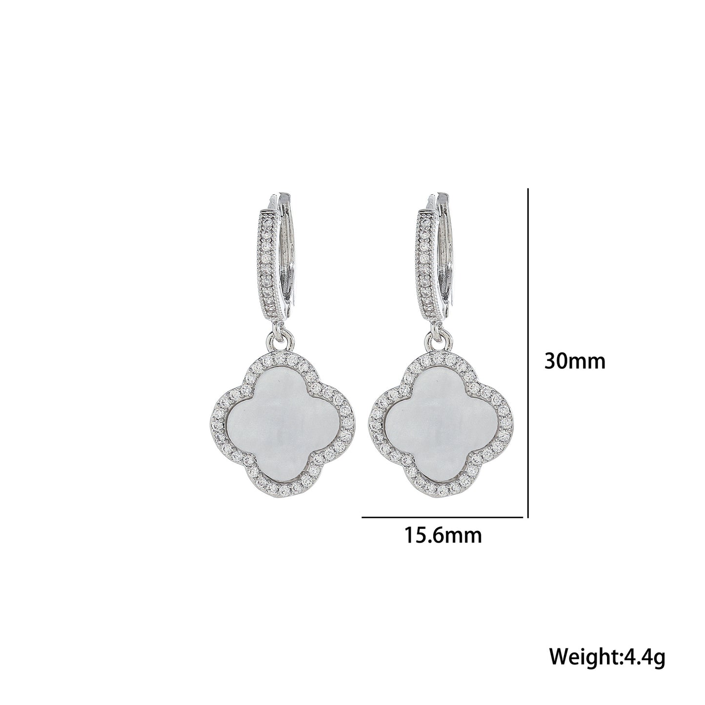 Four-leaf clover ear buckle new earrings temperament high-end source manufacturer four-leaf clover earrings - NiceOceanJewelry