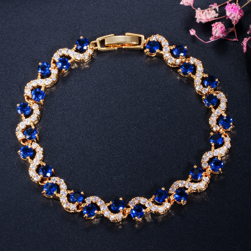 Color Jewelry Zircon Colorful European and American Bracelet Women's Bracelet