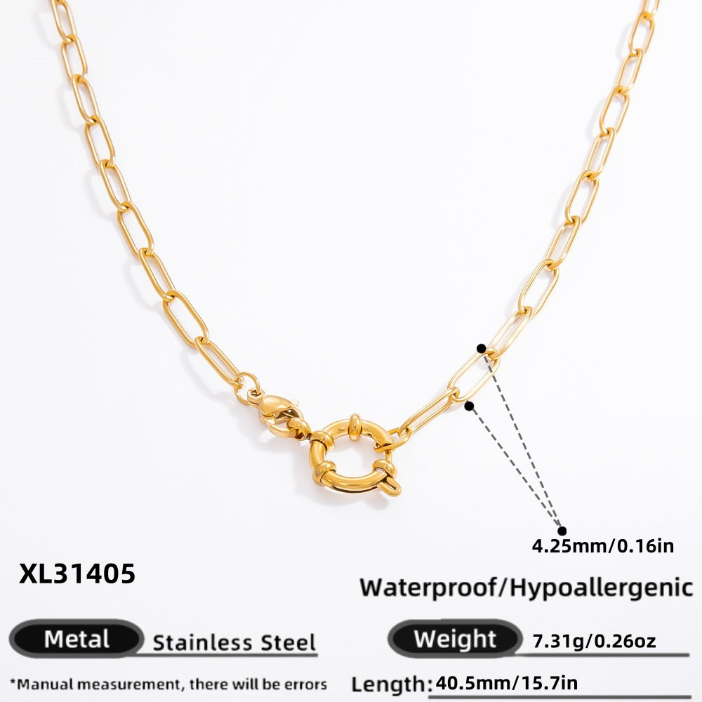 DIY Jewelry Accessories Do Not Fade, High-end Necklace Accessories Electroplated 18k Real Gold Stainless Steel Pendant Single Pendant