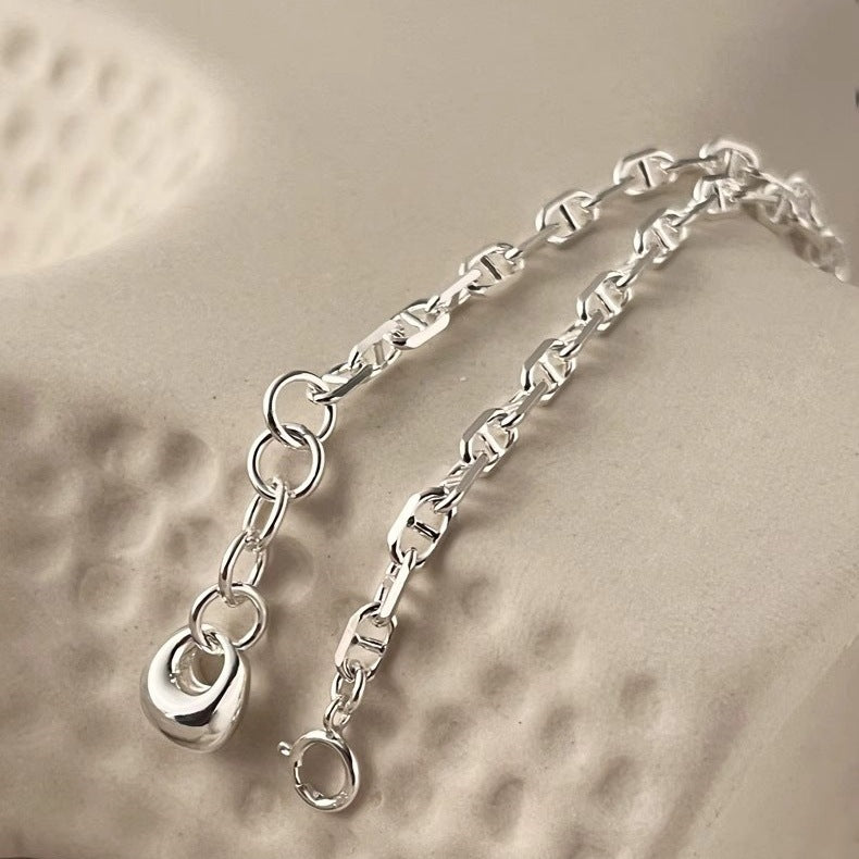 Korean Silver Tuo Tuo Pig Nose Bracelet Women's 925 Silver High-end Versatile Niche Design Simple Bracelet Jewelry