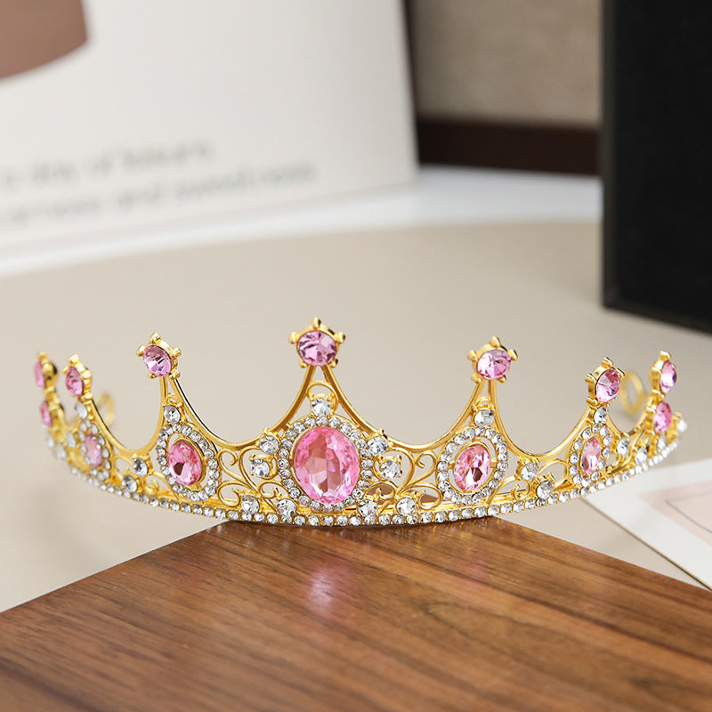 Crown Tiara Children's Princess Pink Diamond Birthday Crown Crystal Headband