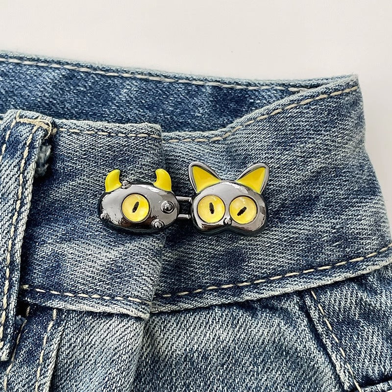 Jeans Waistband Reduced Waist Buckle Brooch Women's Skirt Tightened Waist Artifact Pin Fixed Anti-light Buckle Button