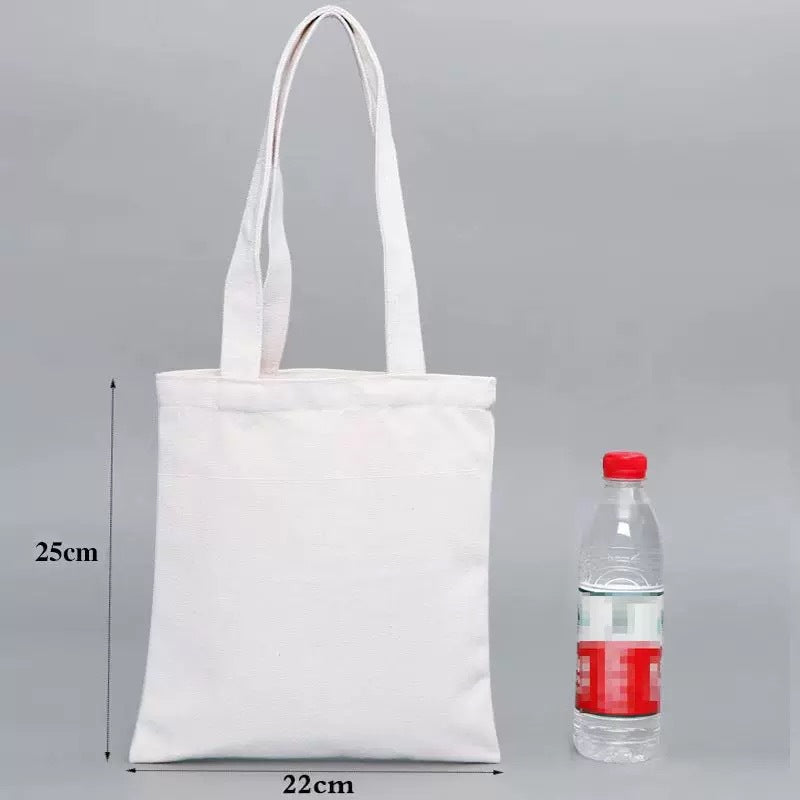 Blank Canvas Bag with Logo One Shoulder Portable Cotton Bag Student Shopping Hand-painted Zipper Canvas Bag Customization