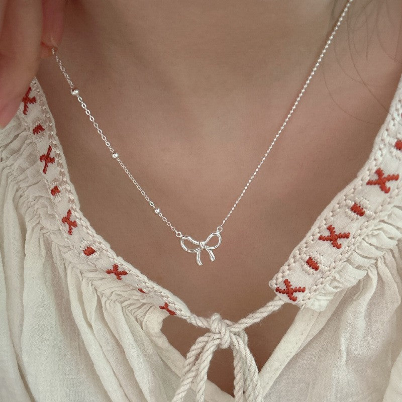 S925 Sterling Silver Premium Butterfly Necklace Gift Ins Female Niche Cold Wind Light Luxury Personalized Fashion Internet Celebrity Pendant