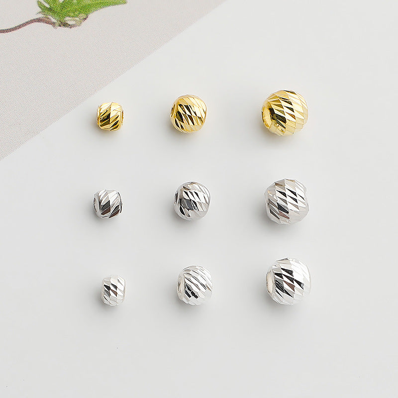 S925 Sterling Silver Seiko Car Flower Bead Partition Twill Bead DIY Beaded Bracelet Necklace Round Bead Loose Bead Jewelry Accessories