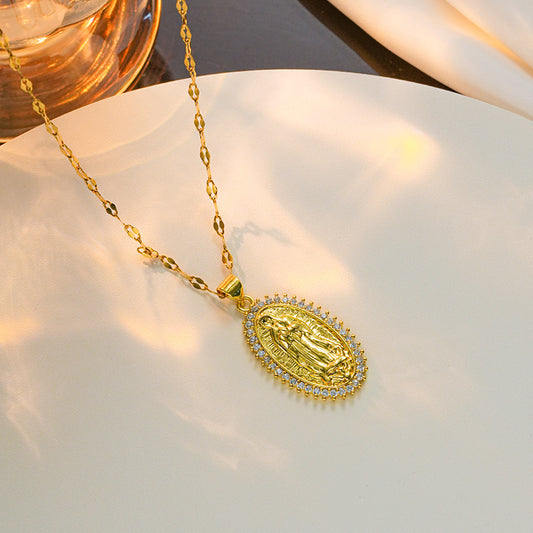 European and American Hot-selling Women's Zircon Maria Love Pendant Necklace Star Collarbone Chain