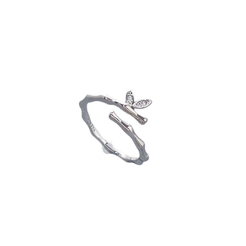 Korean Version 925 Sterling Silver Plain Ring, Women's Non-fading Ins Style Light Luxury High-end Sense Versatile Opening Adjustment Index Finger Ring