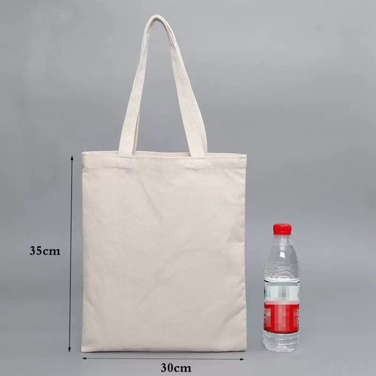 Blank Canvas Bag with Logo One Shoulder Portable Cotton Bag Student Shopping Hand-painted Zipper Canvas Bag Customization