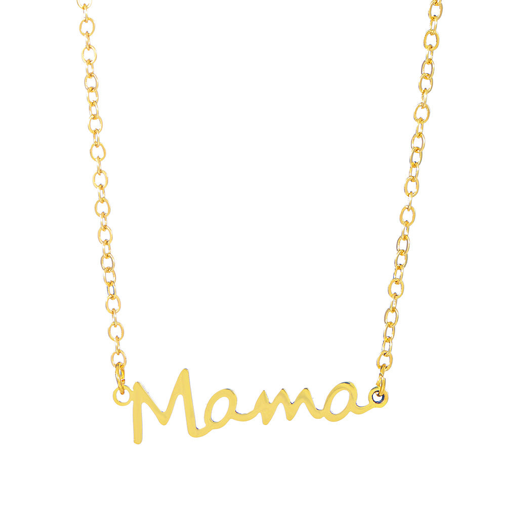 European and American Mama Mother Stainless Steel Letter Necklace Mother's Day Jewelry Female Wholesale