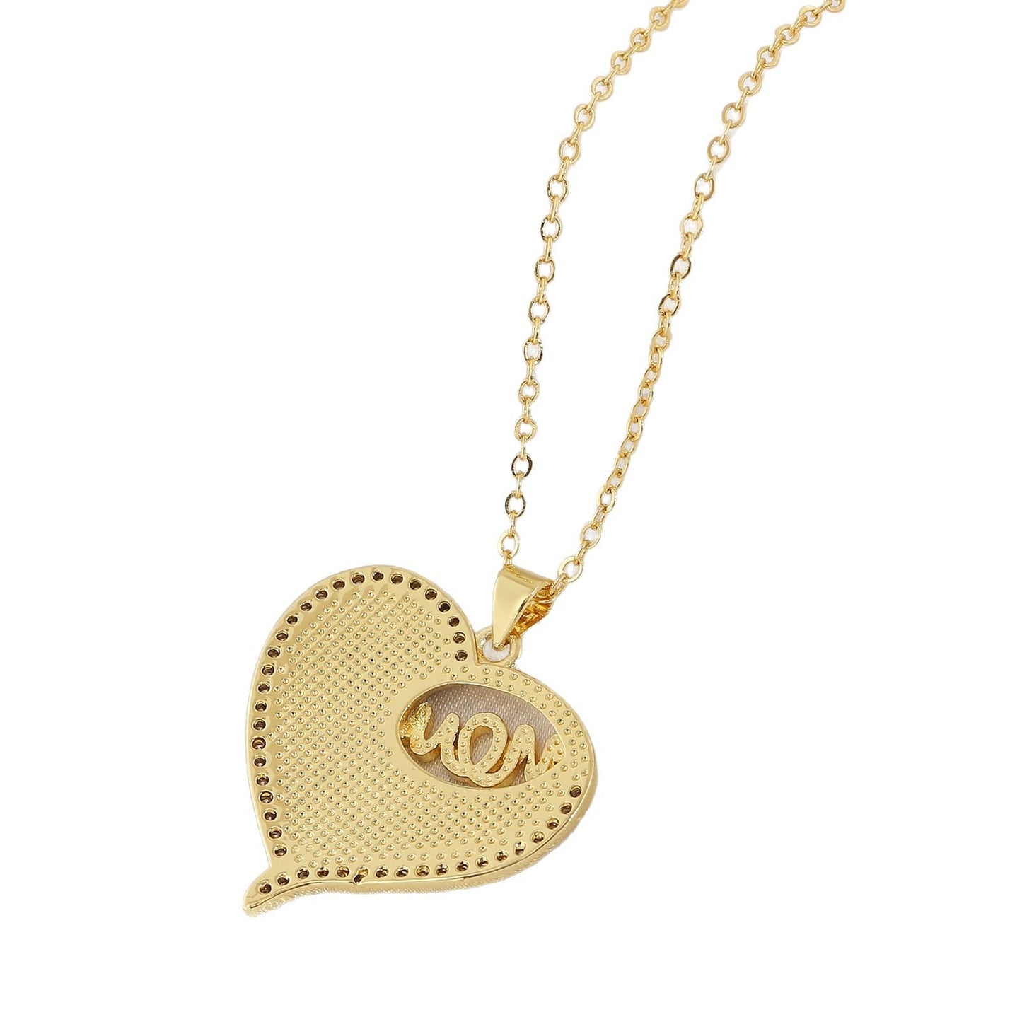 New Mother's Day Pendant MOM Heart Pendant Necklace Versatile Personality Necklace Mother's Day Gift