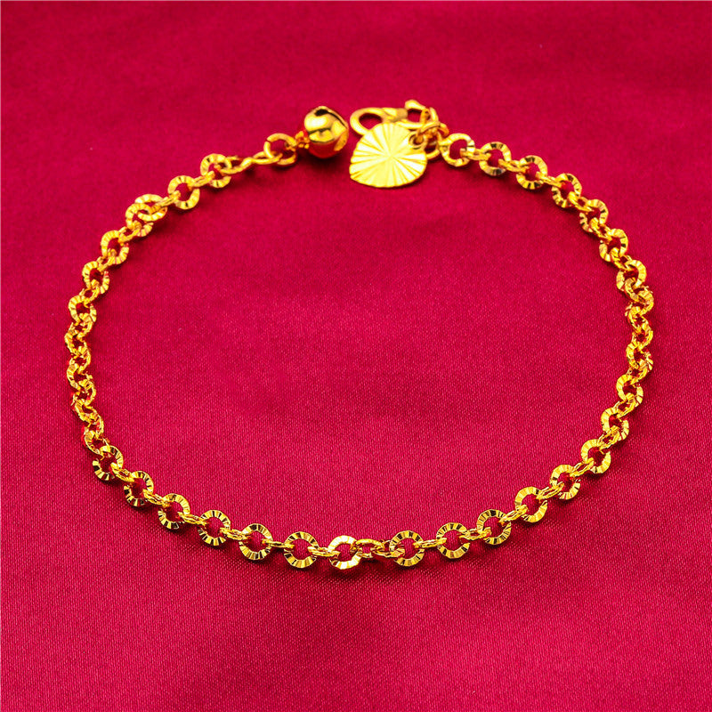 Caterpillar Ladies Water Ripple O Bead Chain Women's Sand Gold Bracelet Bracelet