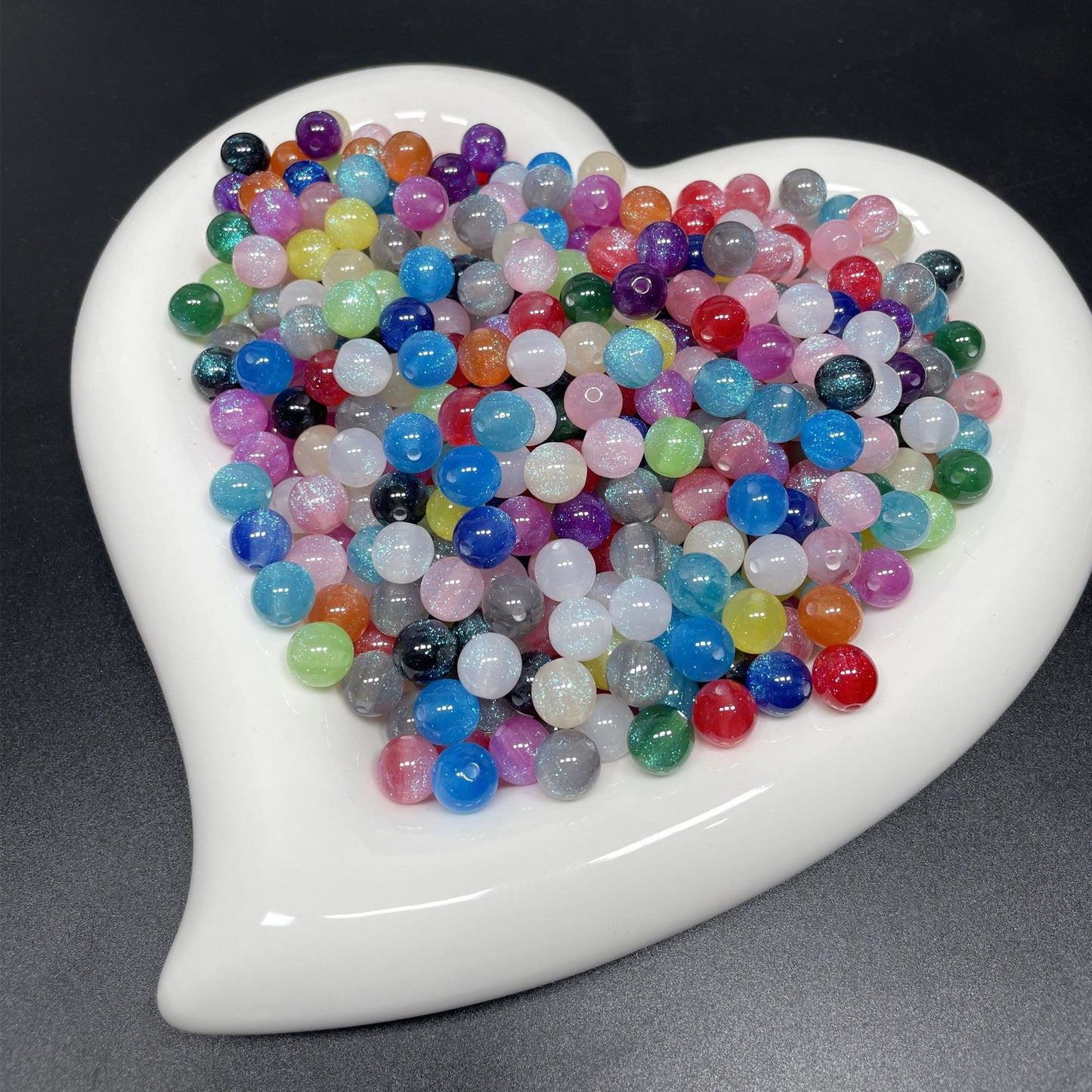 8/10/12 Mm Resin Fine Flash Starry Sky Mermaid Ji Round Beads Resin Imitation Cat Eye Beads DIY Bracelet Accessories