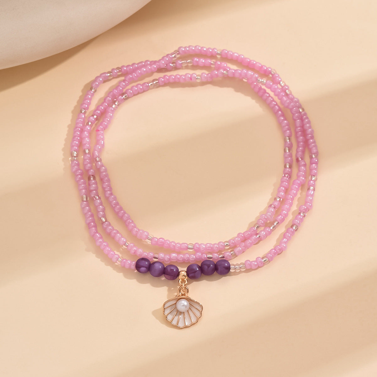 European and American Jewelry Summer Versatile Shell Rice Bead Anklet Simple Creative Bracelet Multi-purpose Beach Trend Foot Decoration