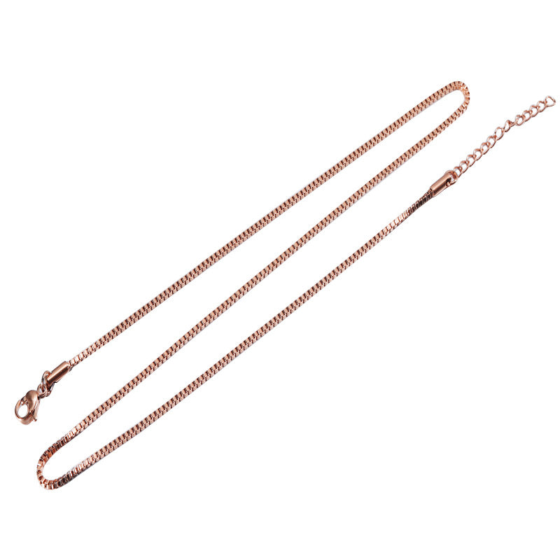 Stainless Steel Vacuum Electroplating Color Chain Jewelry Accessories Box Chain Indenter Small Pendant Chain