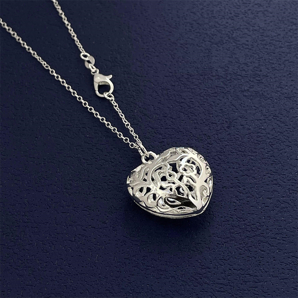 925 Silver 46CM Net Heart Necklace Korean Version Hot Sale Spot Supply Necklace Wholesale