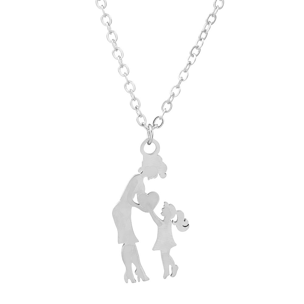 European and American Mama Mother Stainless Steel Letter Necklace Mother's Day Jewelry Female Wholesale