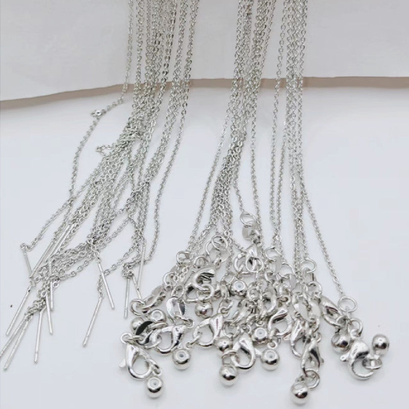 DIY Jewelry Necklace Bracelet Copper-plated Color-preserving Real Gold Simple O-chain Cross Chain Needle Chain Universal 0-chain