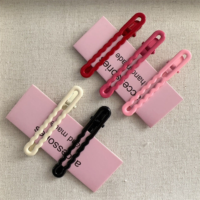 Korean Version of Color Hairpin, Wave Clip, Broken Hair Card, Bangs Clip, Seamless One-word Clip Does Not Hurt Hair Accessories, Headgear Wholesale