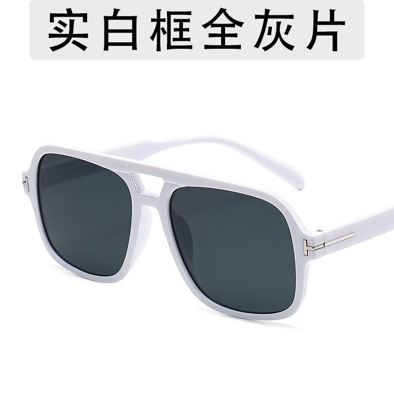 Wholesale Large Frame Glasses Overseas Fashion Texture Matching Sunglasses Spring New Double Beam Sunglasses