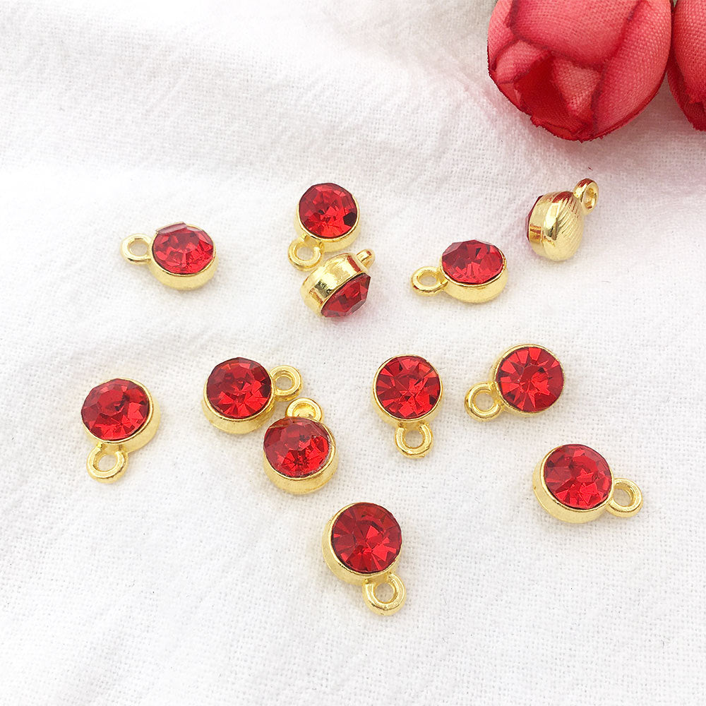 Alloy Diamond Twelve Birthday Stone Small Pendant Star Stone Lucky Stone Birthday Stone DIY Pendant 7mm Jewelry Accessories