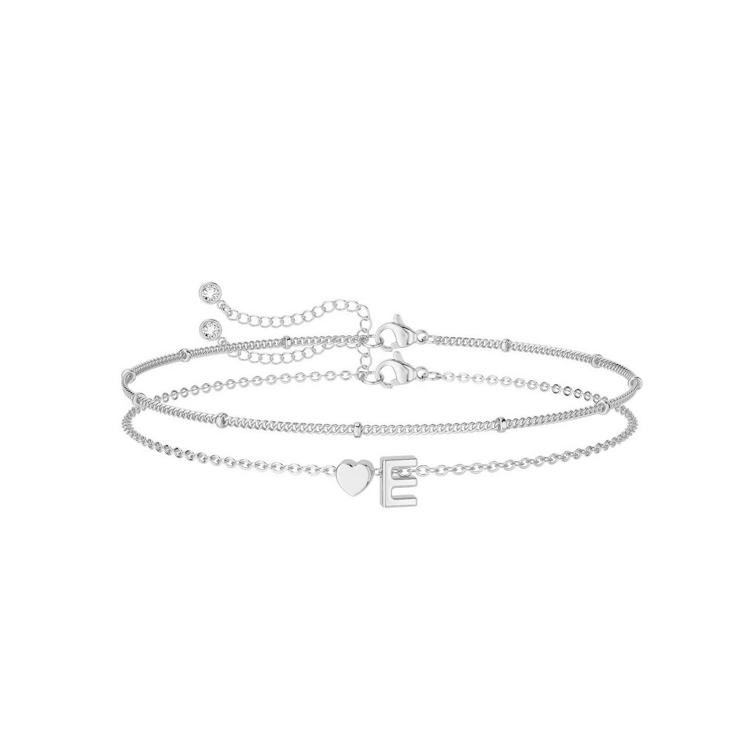 New Peach Heart 26 Letter Bracelet, Summer Beach Love Letter Pendant Bracelet