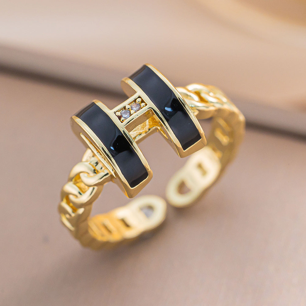 European and American Fashion Retro Niche Light Luxury High Sense Personalized Opening Ring Fashion Jewelry Factory Direct Sales