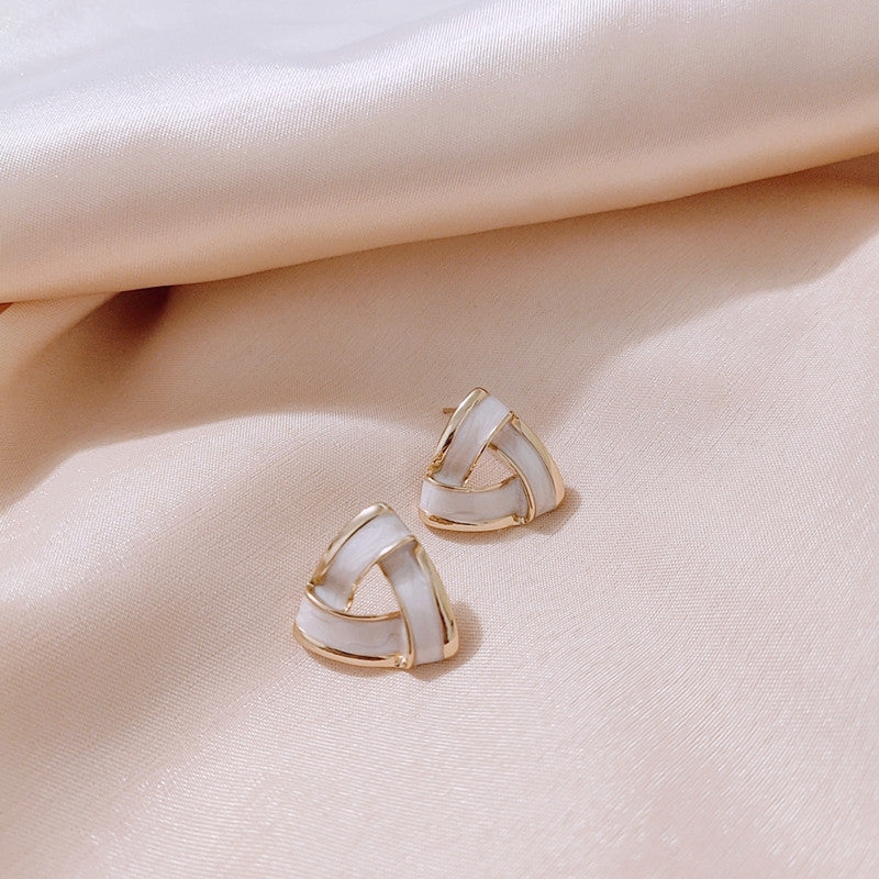 S925 Silver Needle Earrings Women's New Trendy Versatile Temperament Earrings Internet Celebrities Korean Ins Simple Personality Earrings Earrings