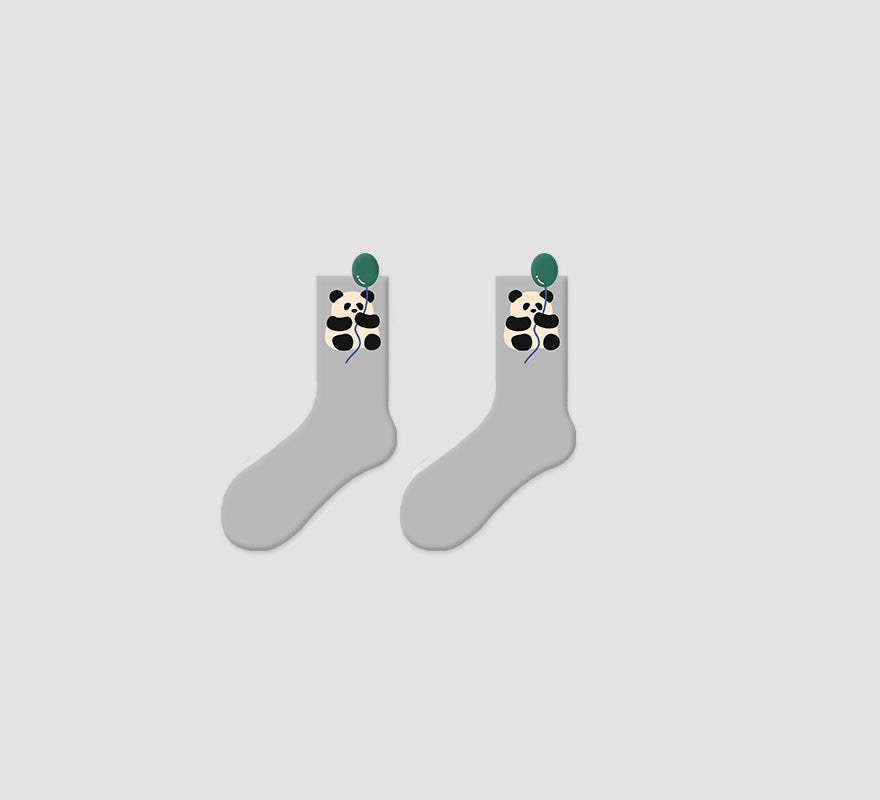 Original Socks Women's Medium Tube Socks Kitten Cute Cartoon Three-dimensional Design Cotton Socks Sweat-absorbing Breathable Tide Socks Ins Stockings