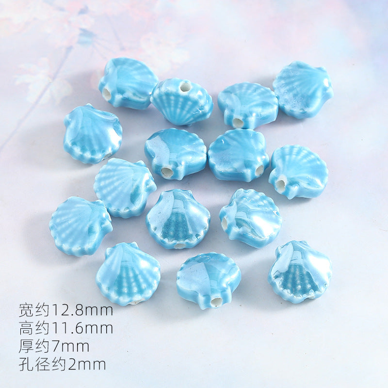 Ocean Wind Ceramic Beads Rabbit Conch Cat Claws Beaded Accessories Handmade Material DIY Loose Beads Bracelet Accessories