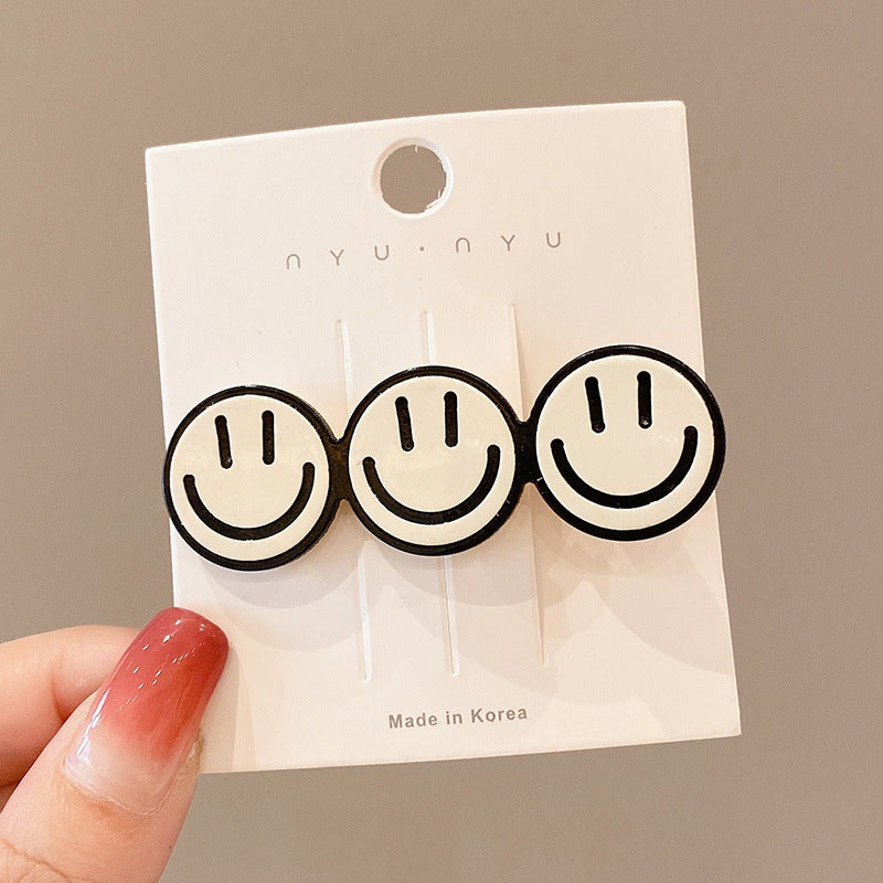 Black and White Checkerboard Hairpin Seamless Hairpin Broken Hair Bangs Side Clip Female Korean Duck Bill Clip One-word Clip