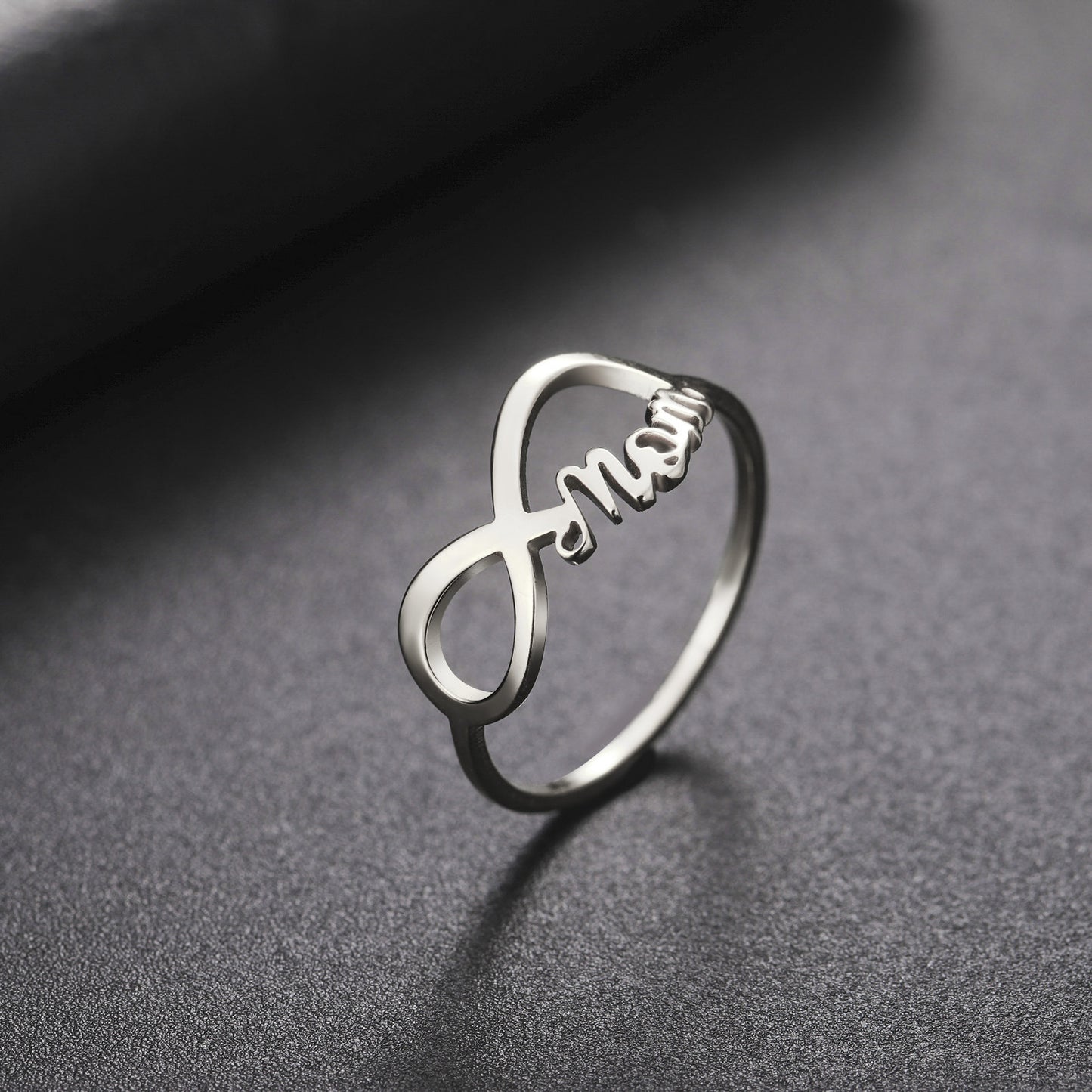 Mom Infinity Symbol Women's Ring Stainless Steel Ring Fashion Jewelry Mother Court New Year's Gift Stainless Steel Ring