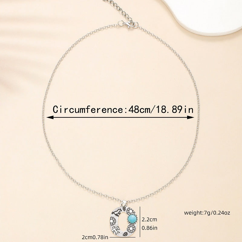 Western Wind Alloy English Alphabet Necklace Mother's Day Gift