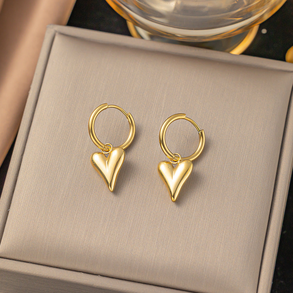 Simple 18k Gold-plated Stainless Steel Circle Earrings Simple Gold-plated Men's and Women's Models