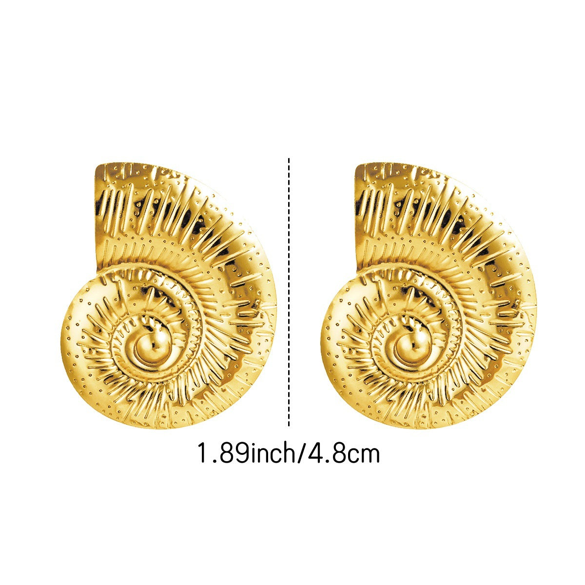European and American Exaggerated Beach Wind Conch Stud Earrings Female Retro Marine Animal Earrings Hot Jewelry