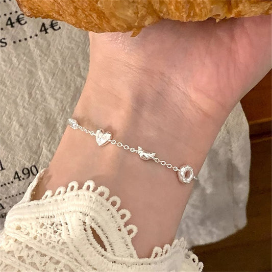 925 Sterling Silver Bread Head Thin Bracelet Women's Niche Design High-end Ins Style Versatile and Non-fading Jewelry New Products