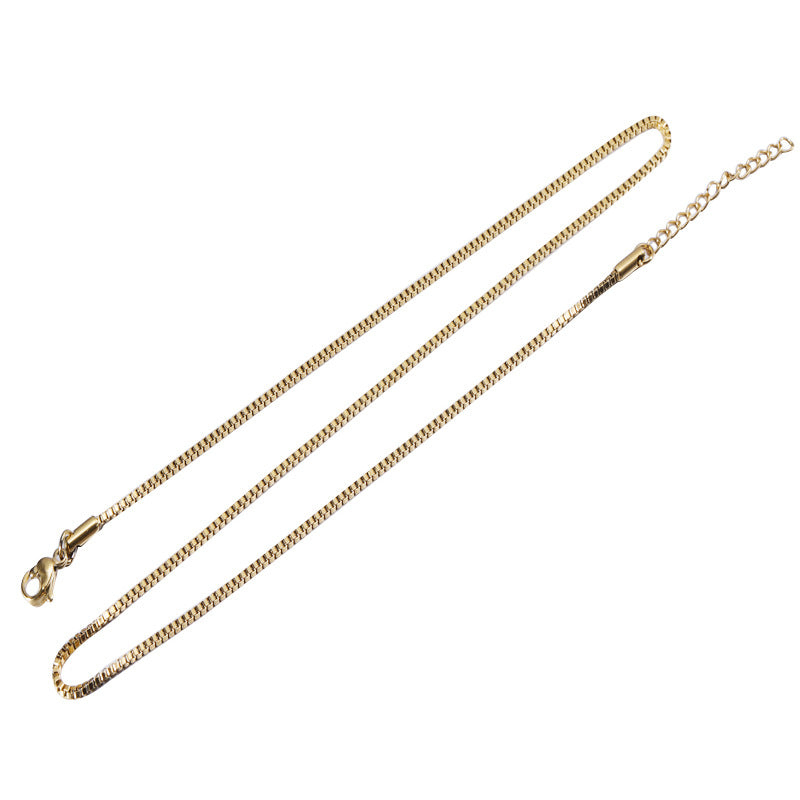 Stainless Steel Vacuum Electroplating Color Chain Jewelry Accessories Box Chain Indenter Small Pendant Chain