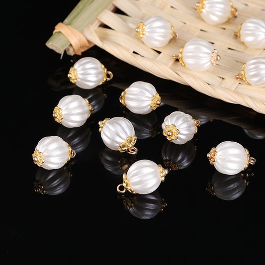 New Hollow Pumpkin Brushed Pendant, Drilling Ring Handmade Pendant DIY Jewelry Accessories, Pendant Sealing Glaze Color Retention