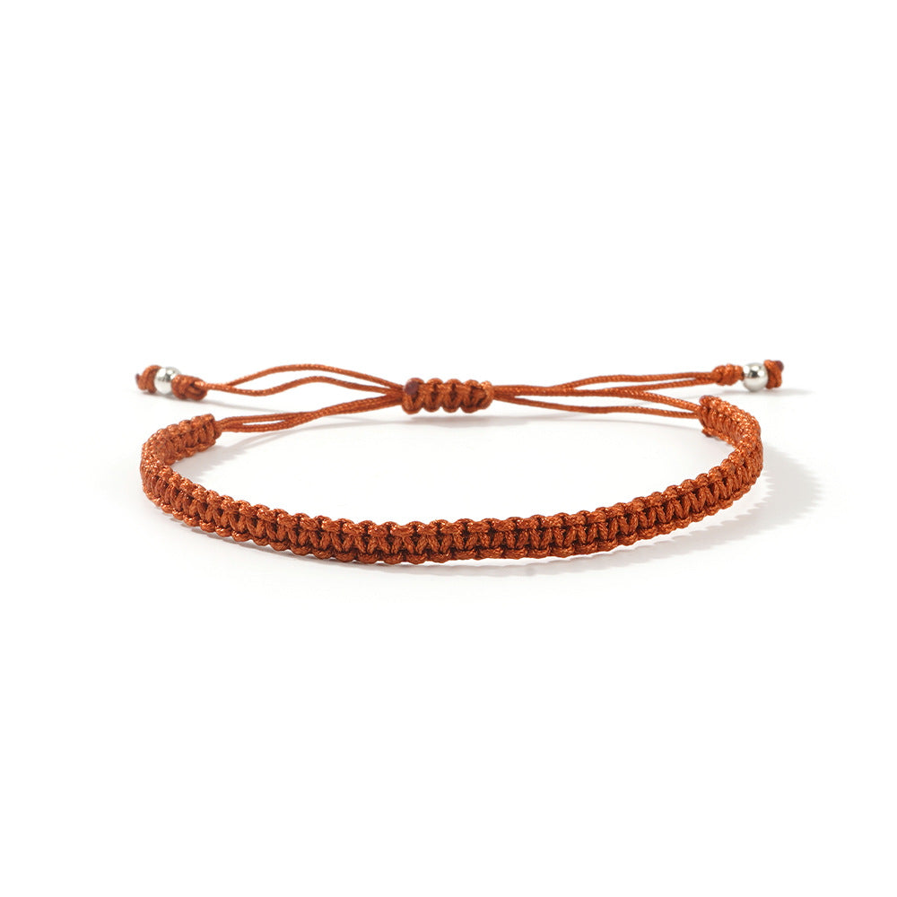 Hot-selling Solid Color Hand-woven Hand Rope Fashionable Versatile Men's and Women's Adjustable Bracelet Gift