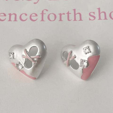 S925 Sterling Silver Unique Design Love Earrings Women's Niche Light Luxury 2025 New Autumn and Winter Ear Buckle Anti-allergic